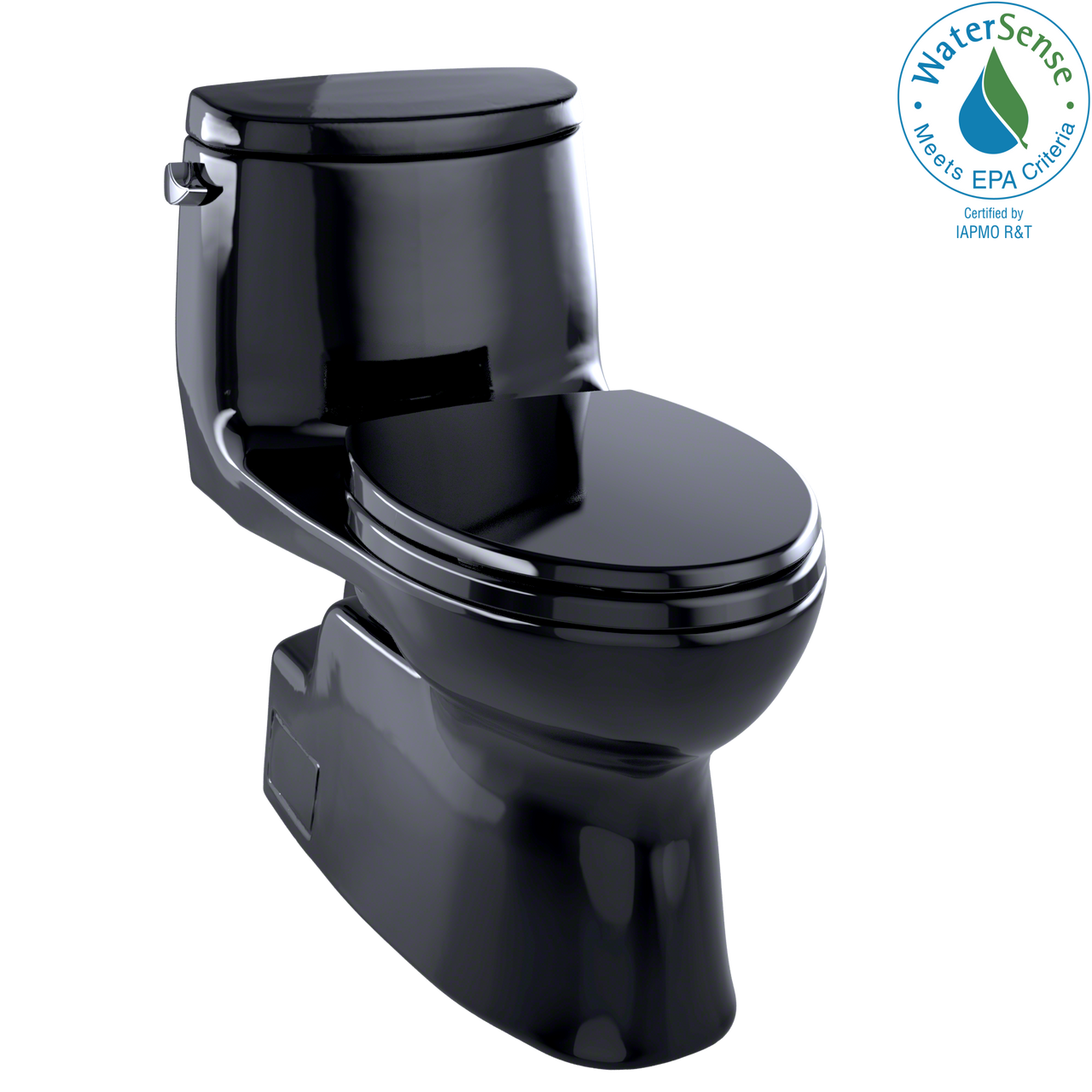 TOTO Carlyle II One-Piece Elongated 1.28 GPF Universal Height Skirted Toilet,  Black - MS614114CEF#51 - BNGBath