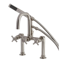 Thumbnail for Aqua Vintage AE8408DX Concord Deck Mount Clawfoot Tub Faucet, Brushed Nickel - BNGBath