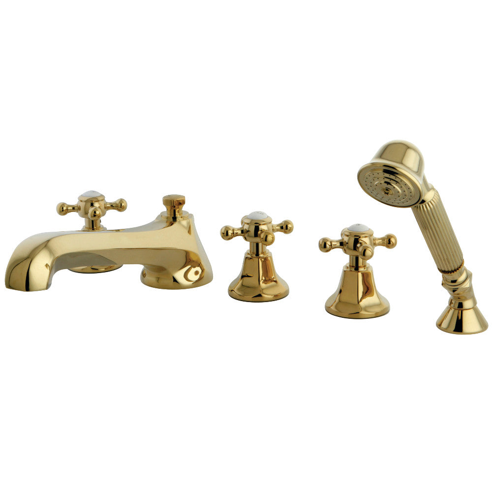 Kingston Brass KS43025BX Roman Tub Faucet with Hand Shower, Polished Brass - BNGBath