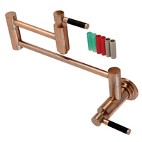 Thumbnail for Kingston Brass KS810DKLAC Concord Wall Mount Pot Filler Kitchen Faucet, Antique Copper - BNGBath