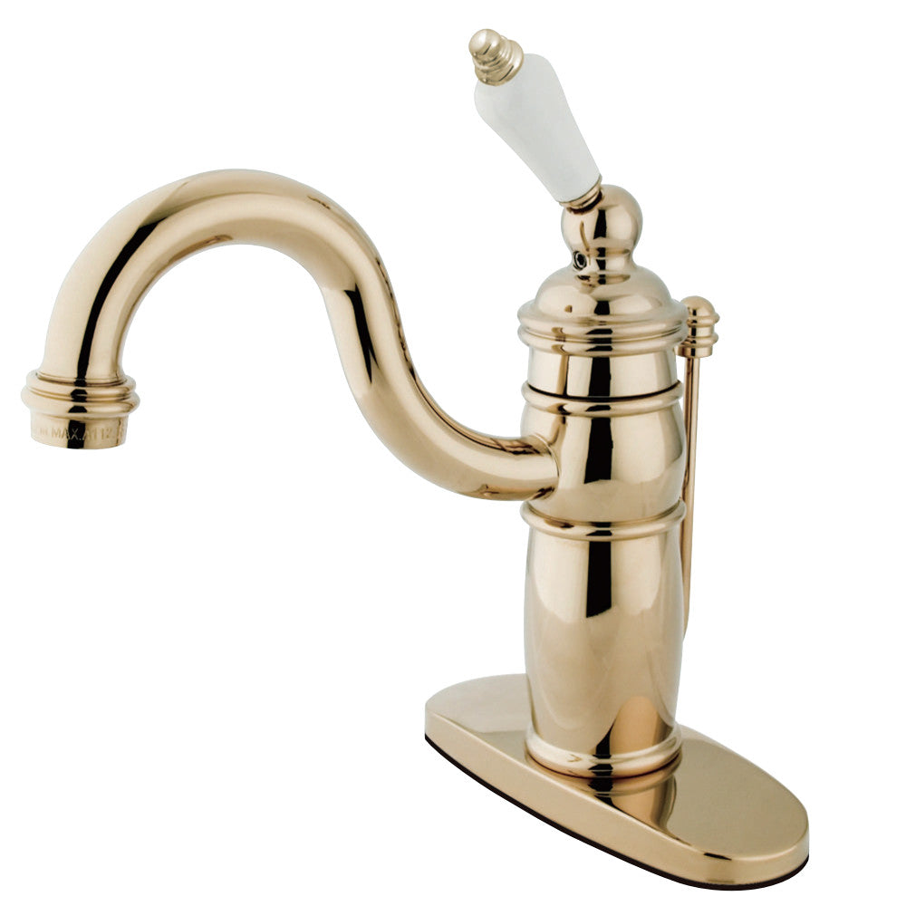 Kingston Brass KB1402PL Victorian Single-Handle Bathroom Faucet with Pop-Up Drain, Polished Brass - BNGBath