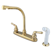 Thumbnail for Kingston Brass KB752 Magellan 8-Inch Centerset Kitchen Faucet, Polished Brass - BNGBath