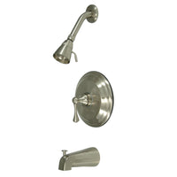 Thumbnail for Kingston Brass GKB2638BL Water Saving Metropolitan Tub & Shower Faucet with Lever Handles, Brushed Nickel - BNGBath