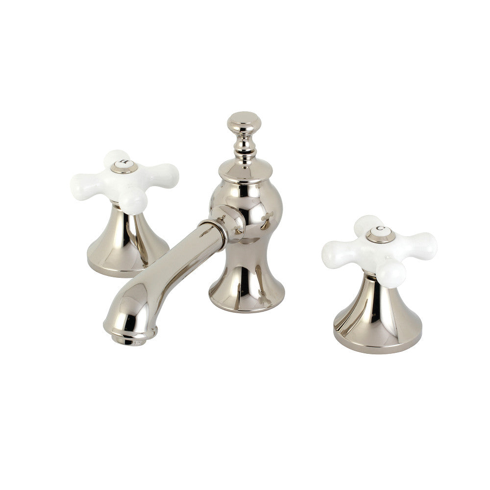 Kingston Brass KC7066PX Vintage 8 in. Widespread Bathroom Faucet, Polished Nickel - BNGBath