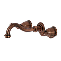 Thumbnail for Kingston Brass KS312ALAC Vintage 2-Handle Wall Mount Bathroom Faucet, Antique Copper - BNGBath