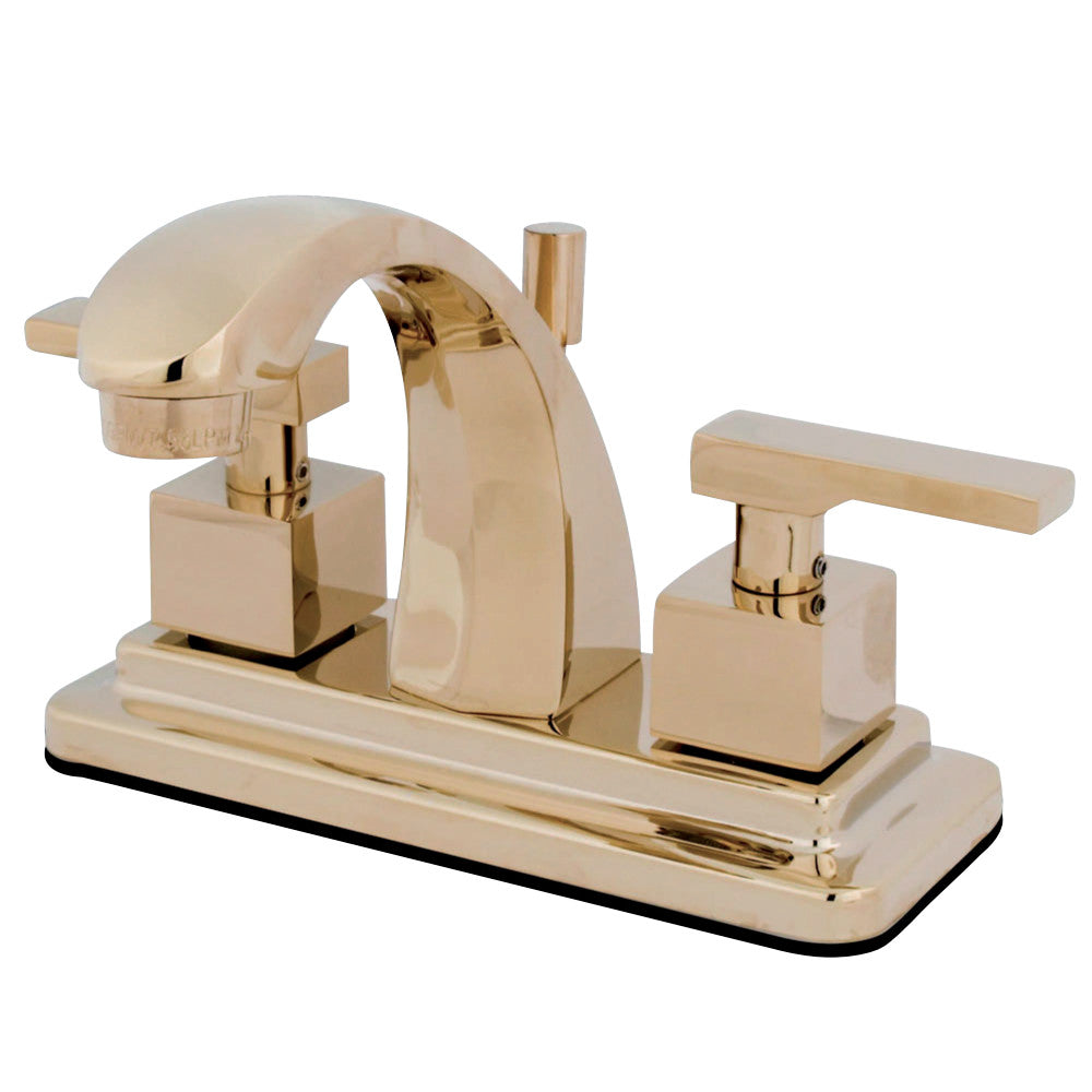 Kingston Brass KS4642QLL 4 in. Centerset Bathroom Faucet, Polished Brass - BNGBath