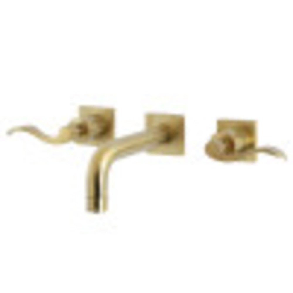 Kingston Brass KS6127DFL NuWave Two-Handle Wall Mount Bathroom Faucet, Brushed Brass - BNGBath