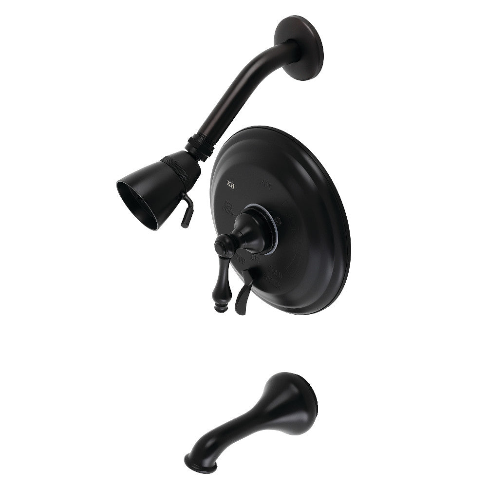 Kingston Brass KB36300AL Restoration Tub and Shower Faucet, Matte Black - BNGBath