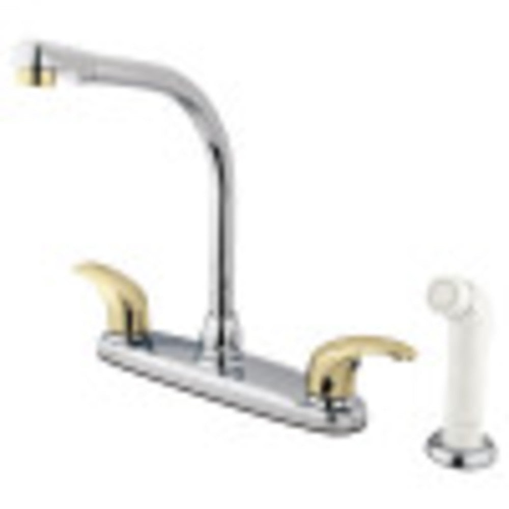 Kingston Brass KB714LL Legacy 8-Inch Centerset Kitchen Faucet, Polished Chrome/Polished Brass - BNGBath