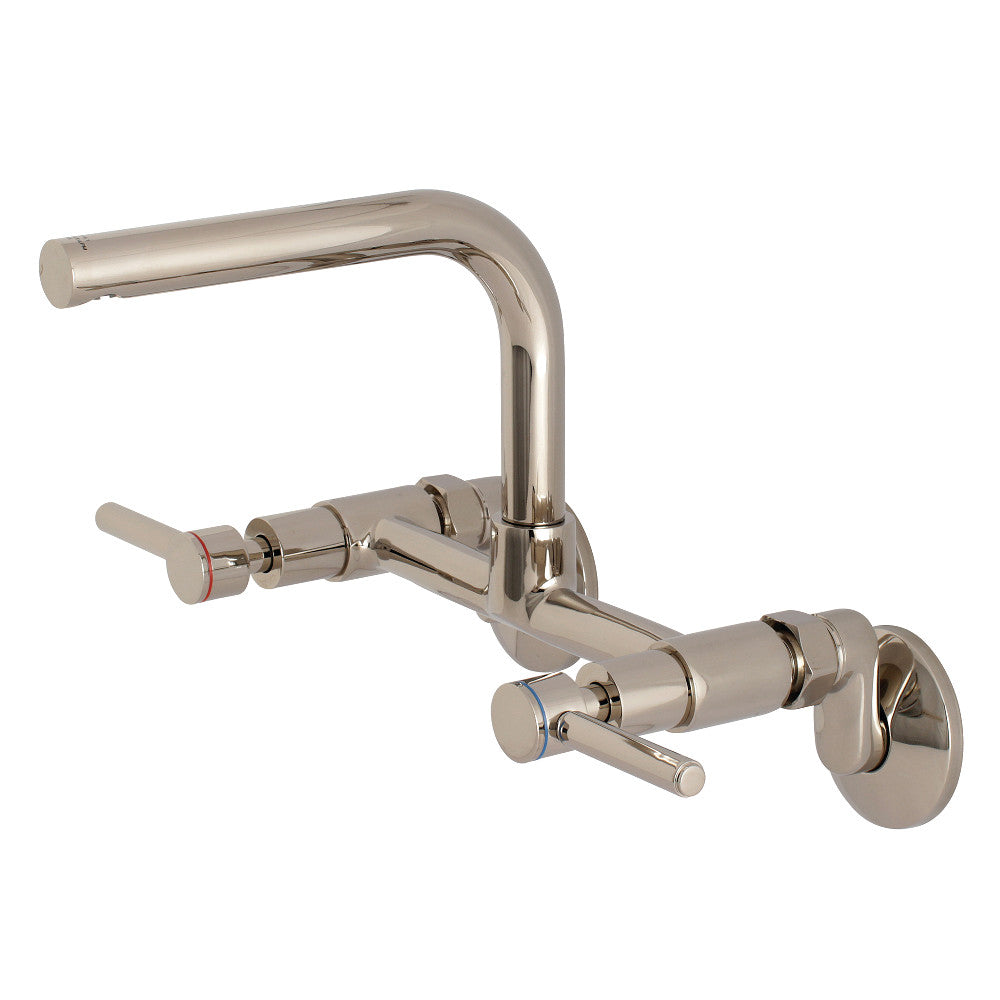 Kingston Brass Concord 8-Inch Adjustable Center Wall Mount Kitchen Faucet, Polished Nickel - BNGBath