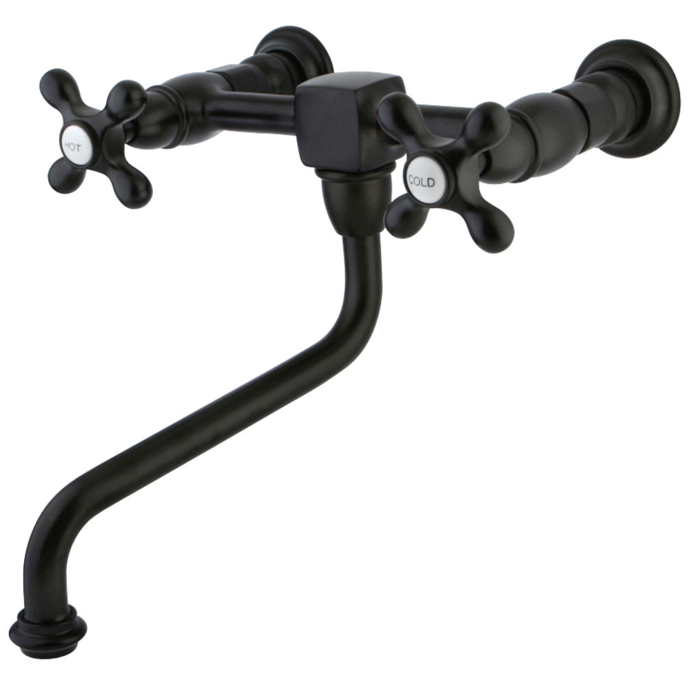 Kingston Brass KS1215AX Heritage Wall Mount Bathroom Faucet, Oil Rubbed Bronze - BNGBath