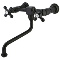 Thumbnail for Kingston Brass KS1215AX Heritage Wall Mount Bathroom Faucet, Oil Rubbed Bronze - BNGBath