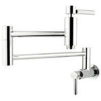 Thumbnail for Kingston Brass KS8101DL Concord Wall Mount Pot Filler Kitchen Faucet, Polished Chrome - BNGBath