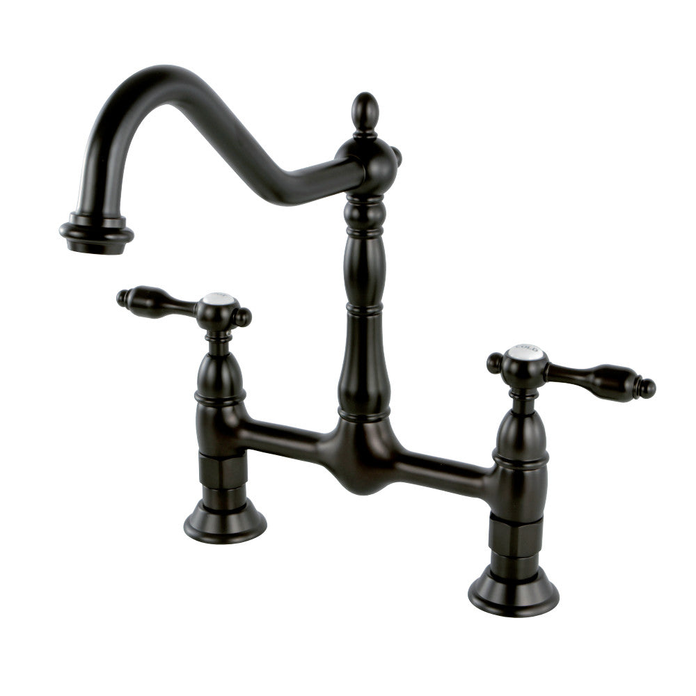 Kingston Brass KS1175TAL Tudor Bridge Kitchen Faucet, Oil Rubbed Bronze - BNGBath