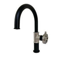 Thumbnail for Kingston Brass KS2236RX Eagan Single-Handle Bathroom Faucet with Push Pop-Up, Matte Black/Polished Nickel - BNGBath