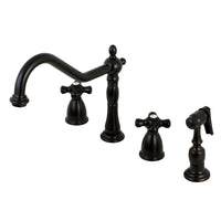 Thumbnail for Kingston Brass KB1795PKXBS Widespread Kitchen Faucet, Oil Rubbed Bronze - BNGBath