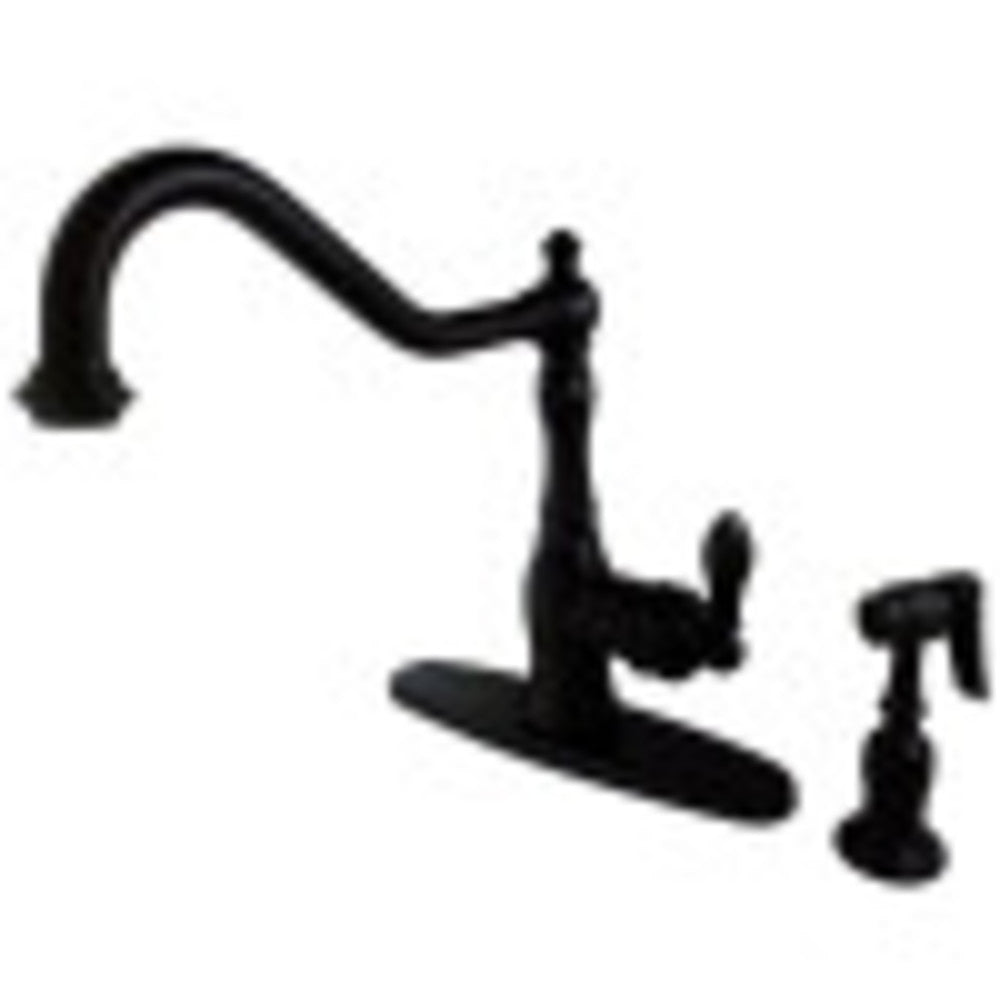 Gourmetier GSY7705ACLBS American Classic Single-Handle Kitchen Faucet with Brass Sprayer, Oil Rubbed Bronze - BNGBath