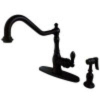 Thumbnail for Gourmetier GSY7705ACLBS American Classic Single-Handle Kitchen Faucet with Brass Sprayer, Oil Rubbed Bronze - BNGBath