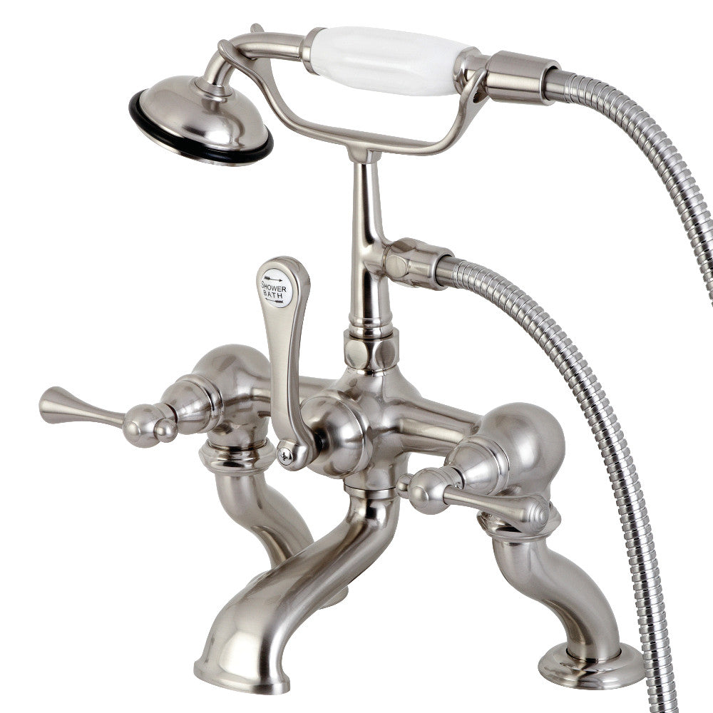 Kingston Brass CC409T8BL Clawfoot Tub Faucet with Hand Shower, Brushed Nickel - BNGBath