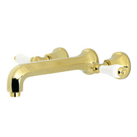 Thumbnail for Kingston Brass KS4022PL Metropolitan 2-Handle Wall Mount Tub Faucet, Polished Brass - BNGBath