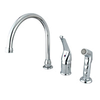 Thumbnail for Kingston Brass KB821 Single-Handle Widespread Kitchen Faucet, Polished Chrome - BNGBath