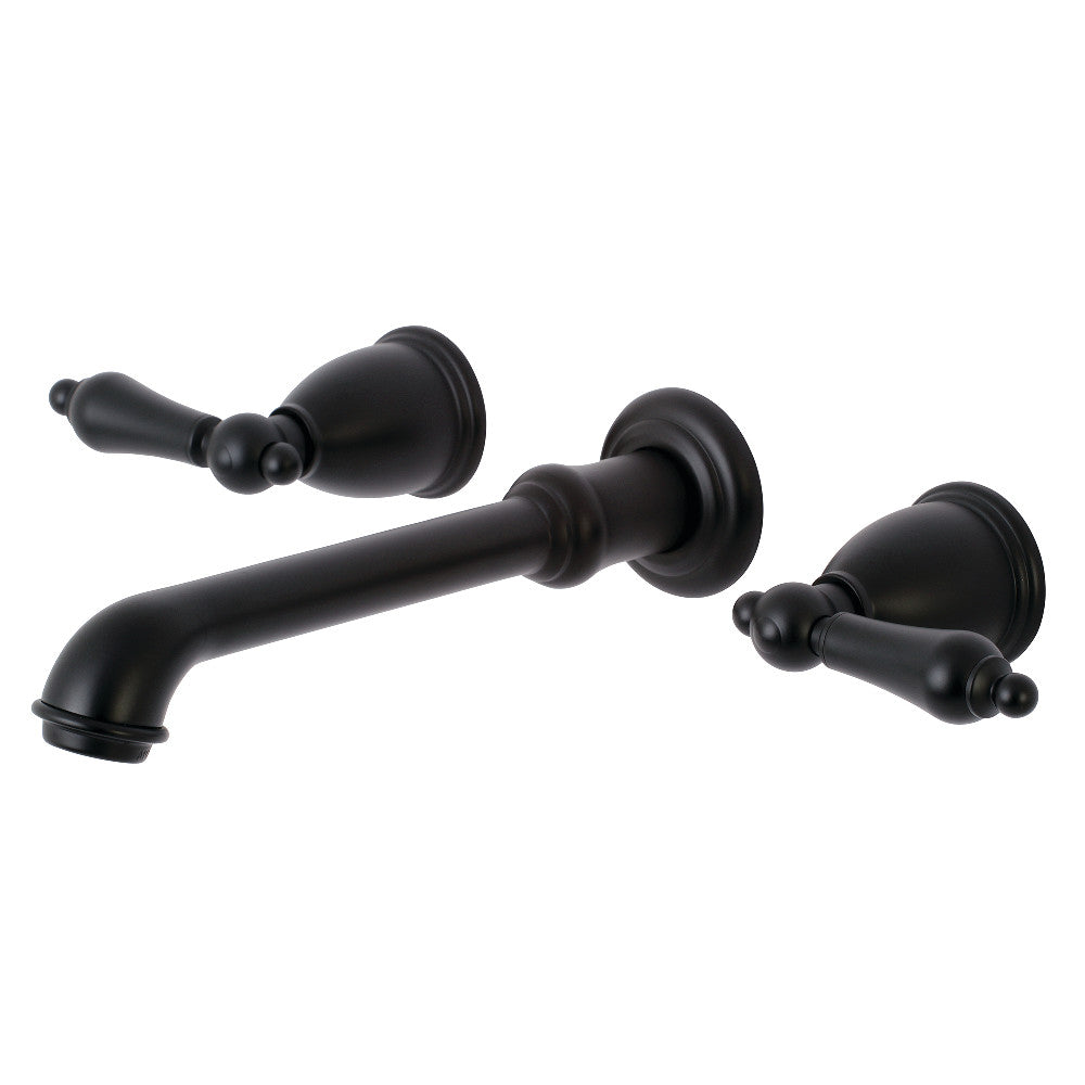 Kingston Brass KS7120AL 8" Center Wall Mount Bathroom Faucet, Matte Black - BNGBath