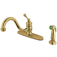 Thumbnail for Kingston Brass KB3572BLSP 8-Inch Centerset Kitchen Faucet, Polished Brass - BNGBath