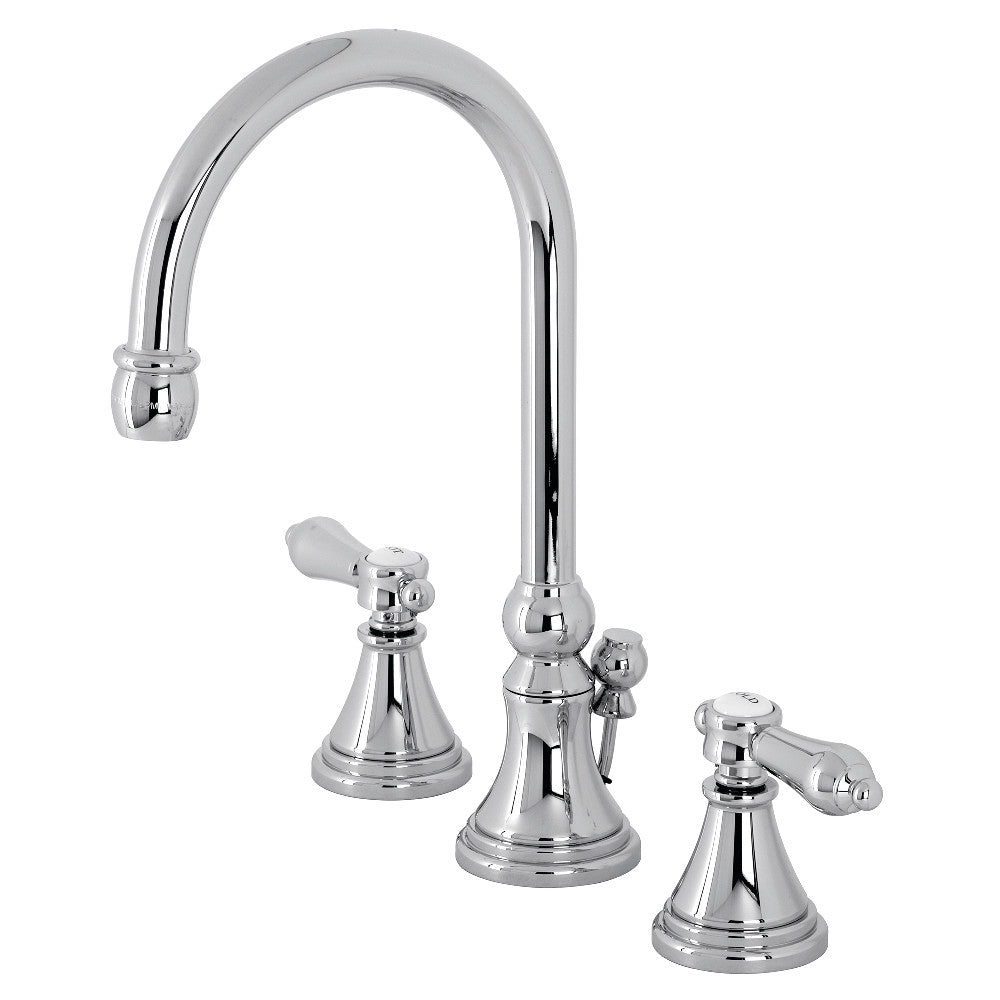 Kingston Brass KS2981BAL Heirloom Widespread Bathroom Faucet with Brass Pop-Up, Polished Chrome - BNGBath