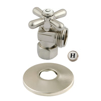Thumbnail for Kingston Brass CC13008XK 1/2-Inch IPS X 3/4-Inch Hose Thread Quarter-Turn Angle Stop Valve with Flange, Brushed Nickel - BNGBath