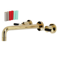 Thumbnail for Kingston Brass KS8022CKL Kaiser 2-Handle Wall-Mount Roman Tub Faucet, Polished Brass - BNGBath