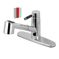Thumbnail for Gourmetier GSC8571DKL Kaiser Single-Handle Pull-Out Kitchen Faucet, Polished Chrome - BNGBath