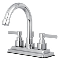 Thumbnail for Kingston Brass KS8661EL Elinvar 4 in. Centerset Bathroom Faucet with Brass Pop-Up, Polished Chrome - BNGBath