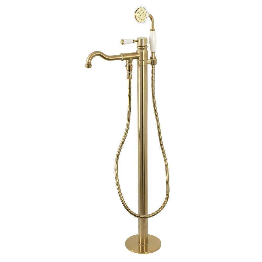 Kingston Brass KS7137DPL Paris Freestanding Tub Faucet with Hand Shower, Brushed Brass - BNGBath