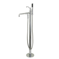 Thumbnail for Kingston Brass KS7031ABL English Country Freestanding Tub Faucet with Hand Shower, Polished Chrome - BNGBath