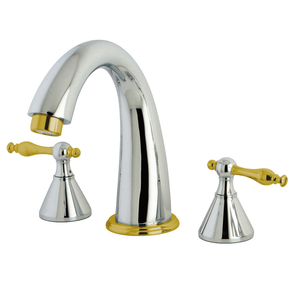 Kingston Brass KS2364NL Naples Roman Tub Faucet, Polished Chrome/Polished Brass - BNGBath