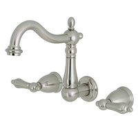 Thumbnail for Kingston Brass KS1258AL Wall Mount Bathroom Faucet, Brushed Nickel - BNGBath