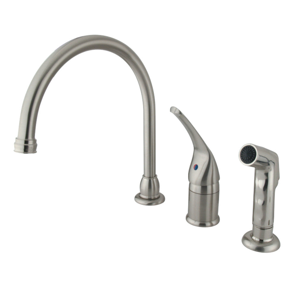 Kingston Brass KB828 Single-Handle Widespread Kitchen Faucet, Brushed Nickel - BNGBath