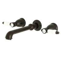 Thumbnail for Kingston Brass KS7125BPL BelAir Two-Handle Wall Mount Bathroom Faucet, Oil Rubbed Bronze - BNGBath