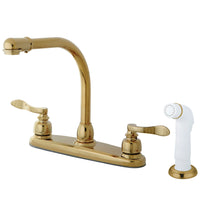 Thumbnail for Kingston Brass KB8752NFL NuWave French Centerset Kitchen Faucet, Polished Brass - BNGBath