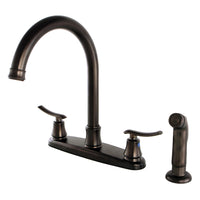 Thumbnail for Kingston Brass FB7795JLSP 8-Inch Centerset Kitchen Faucet with Sprayer, Oil Rubbed Bronze - BNGBath