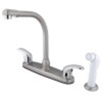 Thumbnail for Kingston Brass KB717LL Legacy 8-Inch Centerset Kitchen Faucet, Brushed Nickel/Polished Chrome - BNGBath