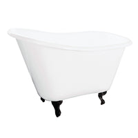 Thumbnail for Aqua Eden VCTND5130NT0 51-Inch Cast Iron Slipper Clawfoot Tub without Faucet Drillings, White/Matte Black - BNGBath