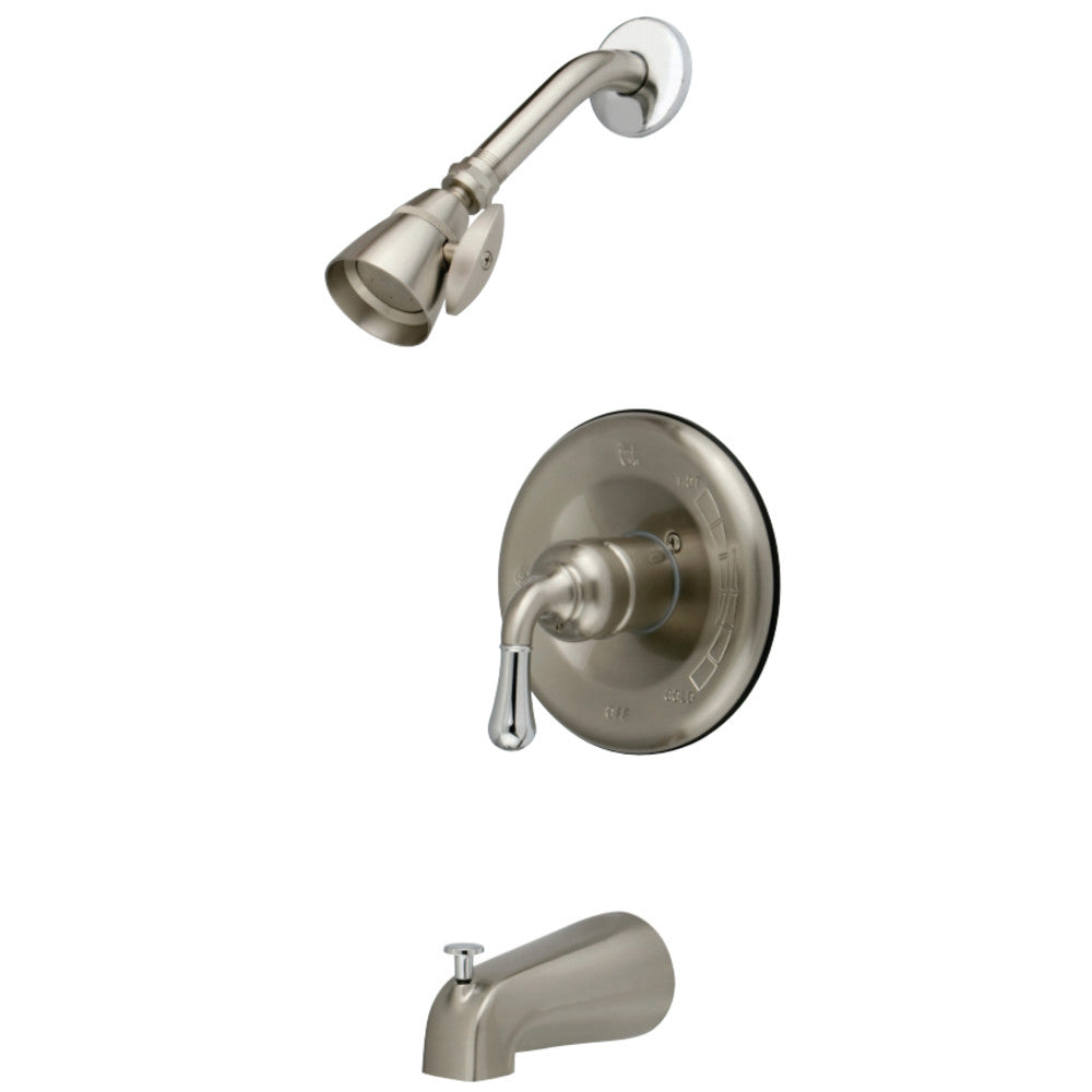 Kingston Brass KB1637 Magellan Single Lever Handle Operation Tub & Shower Faucet, Brushed Nickel/Polished Chrome - BNGBath