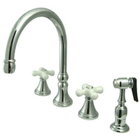 Thumbnail for Kingston Brass KS2791PXBS Widespread Kitchen Faucet, Polished Chrome - BNGBath