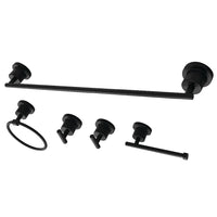 Thumbnail for Kingston Brass BAH82134478MB Concord 5-Piece Bathroom Accessory Set, Matte Black - BNGBath