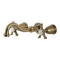Thumbnail for Kingston Brass KS3023NX Hamilton Two-Handle Wall Mount Tub Faucet, Antique Brass - BNGBath