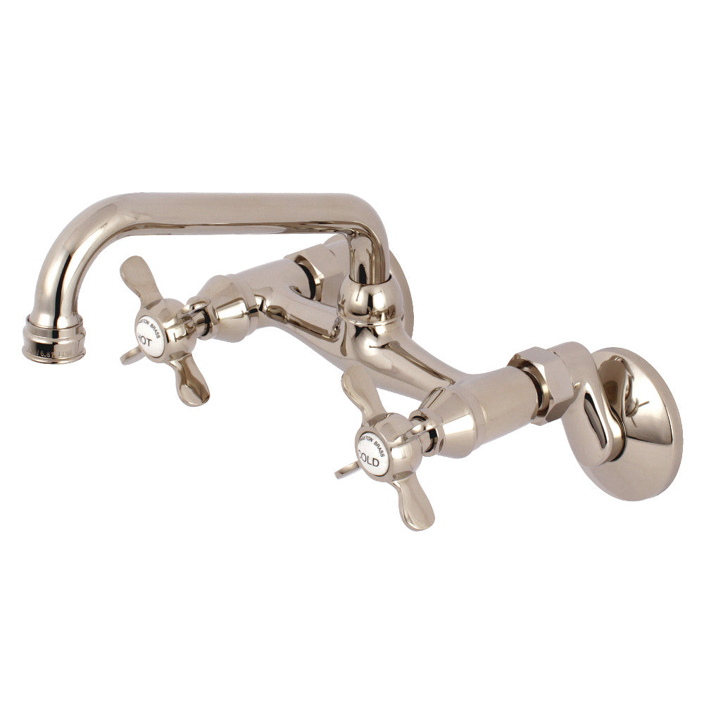 Kingston Brass KS113PN Essex Two Handle Wall Mount Kitchen Faucet, Polished Nickel - BNGBath