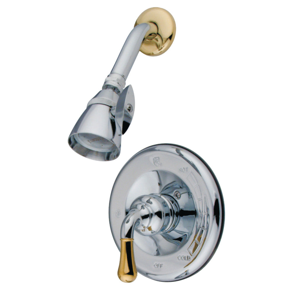Kingston Brass GKB1634SO Water Saving Magellan Single-Handle Tub and Shower Faucet- Shower Only, Polished Chrome/Polished Brass - BNGBath