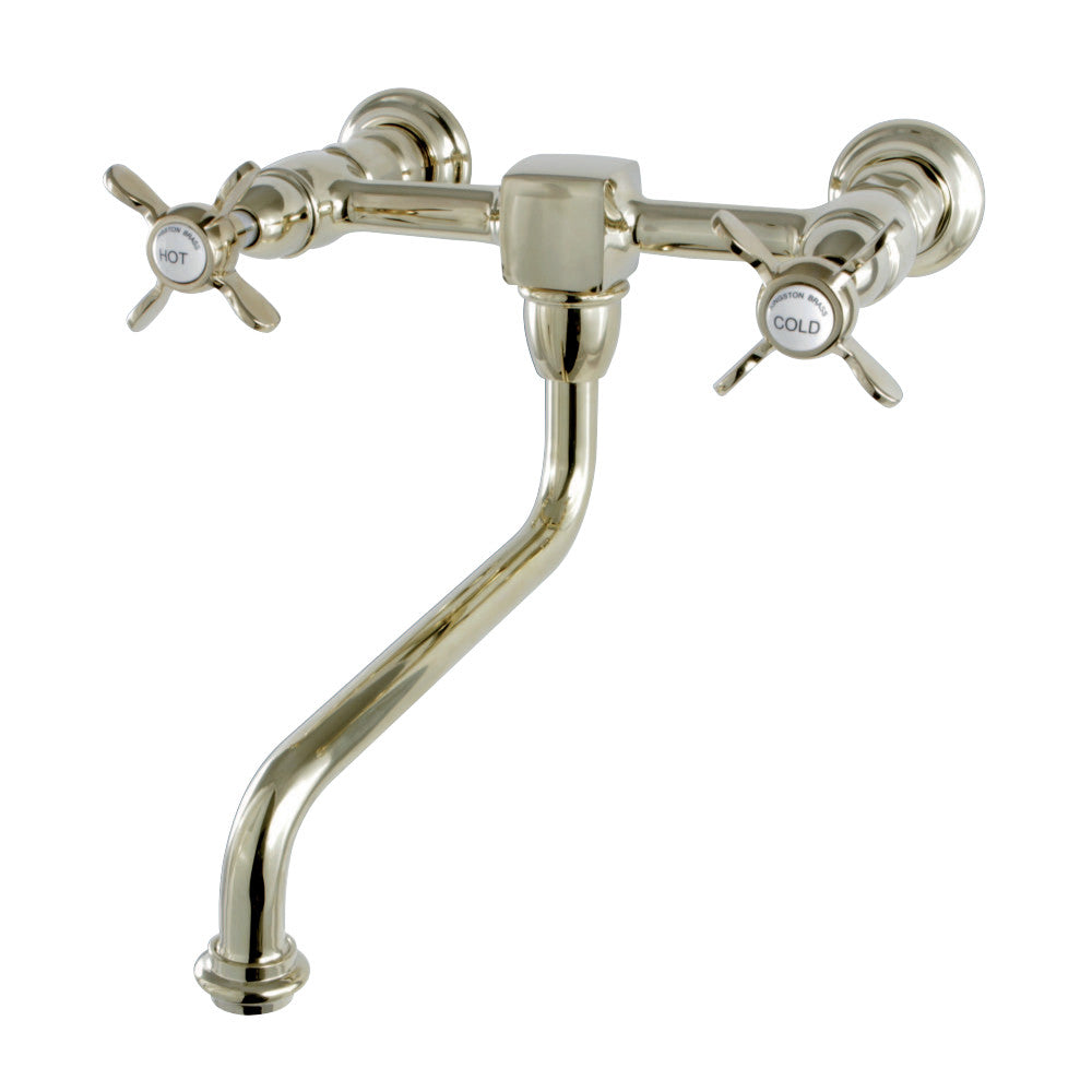 Kingston Brass KS1212BEX Essex Wall Mount Bathroom Faucet, Polished Brass - BNGBath