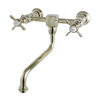 Thumbnail for Kingston Brass KS1212BEX Essex Wall Mount Bathroom Faucet, Polished Brass - BNGBath